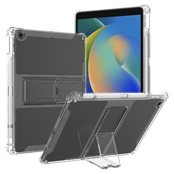 För iPad 10.2 (2021) / (2019) / (2020) Fall Airbag Hörn Tablet TPU Omslag med PC Ställ.