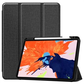 Jeansliknande textur Tri-fold Stand Tabletfodral i PU-läder med pennfack för iPad Pro  (2020) / (2018)