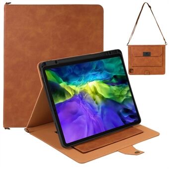 KHAZNEH Anti-RFID plånboksdesign Anti-Drop Handy Strap Stand Tablet-fodral med axelrem för iPad Pro  (2020) / (2021)