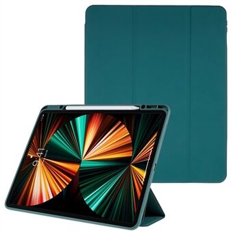 For iPad Pro  (2020)/(2018) Magnetic Detachable Tablet Cover Skin-friendly PU Leather Hard Acrylic Trifold Stand Case with Pencil Holder and Camera Frame