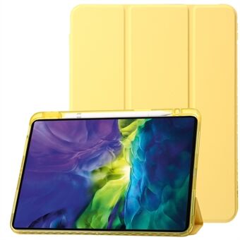 För iPad Pro 12,9-tum (2018) / (2020) / (2021) / (2022) Trifold Stand Tablet Case PU-läder + genomskinligt akrylskal