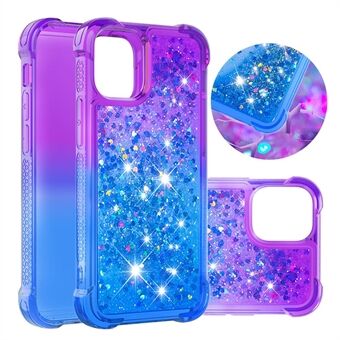 Stötsäkert Gradient Glitter Powder Quicksand TPU-fodral för iPhone 12 mini