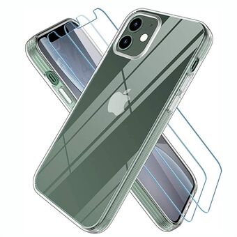 TPU-fodral för iPhone 12 mini skal med skärmskydd i härdat glas