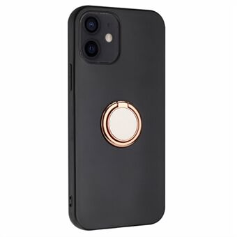 TPU-skal för iPhone 12 mini 5,4 tums Ring Kickstand Matt Telefonfodral Support Bilmagnetfäste