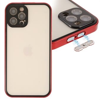 Genomskinligt främre härdat glas + hård akryl bakpanel heltäckande Hybridfodral Magnetisk absorptionstelefonfodral för iPhone 12 Pro 