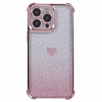 För iPhone 12 Pro Max Slim-Fit Mobiltelefon Pärlemorsmönster TPU-Skal Glittrande Pulver Telefonfodral