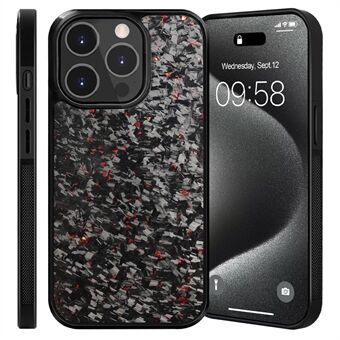 För iPhone 12 / 12 Pro Magnetiskt Fodral Smidesstruktur Aramidfiber+TPU Halkfritt Telefonfodral