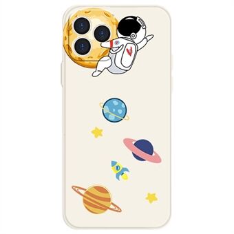 För iPhone 12 Pro 6,1 tum Cartoon Astronaut Planet Pattern Anti Scratch Mjuk TPU telefonfodral Skyddsfodral