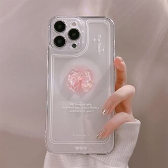 För iPhone 12 Pro Transparent telefonskal Crystal Bowknot Decor Flexibelt TPU-bakfodral