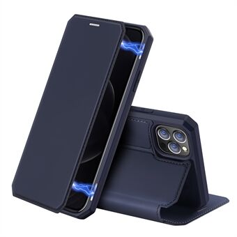 DUX DUCIS Skin X Series Single Card Slot Design Stand glansigt läderfodral för iPhone 12 Pro Max 