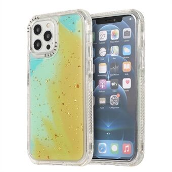 Dreamland vattenfärg PC + TPU hybrid skal skal med Goldleaf dekor för iPhone 12 Pro Max