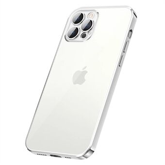 For iPhone 12 Pro Max  Slim Light Precise Cutout Case Electroplating Glossy Clear Soft TPU Phone Cover with Lens Film