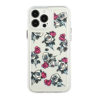 Flower Series for iPhone 12 Pro Max  2mm Thickened Acrylic+TPU Electroplated Metal Buttons Cover Stylish Flower Pattern Printed Cell Phone Case