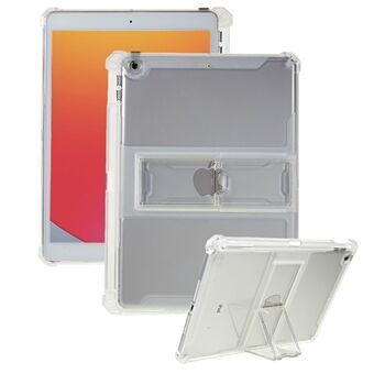 För iPad 10.2 (2021) / (2019) / (2020) TPU-fodral för surfplattor Kickställ Stötsäkert skyddande genomskinligt surfplattafodral