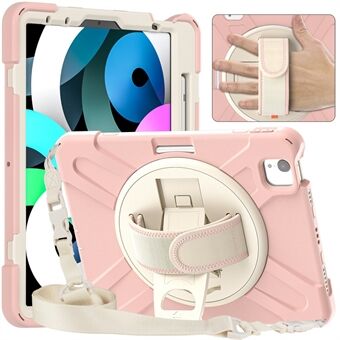 Anti-Fall Hybrid Tablet Case Shell Hand Band Stativ med pennfack Axelrem för iPad Air (2020) / Pro 11 2018/2020/2021