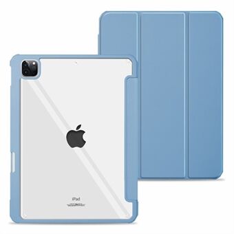 Trifold Stand Tablet Case för iPad Pro  (2021), PU-läder + akryl + TPU Auto Wake / Sleep Smart Cover