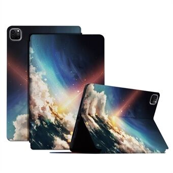 For Apple iPad Pro (2018)/(2020)/(2021) Starry Sky Pattern Printing Precise Cutout Auto Wake/Sleep PU Leather + TPU Stand Tablet Cover Protector