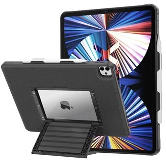 För iPad Pro  (2021) / (2020) / (2018) Flervinklat Kickstand Tablet Case TPU + PC Stötsäkert skal med pennhållare