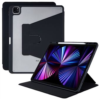 MUTURAL Tablet Case for iPad Pro  (2020)/(2021), PU Leather Stand Folio Clear Protective Cover with Pencil Holder