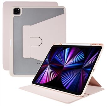 MUTURAL Tablet Case for iPad Pro  (2020)/(2021), PU Leather Stand Folio Clear Protective Cover with Pencil Holder