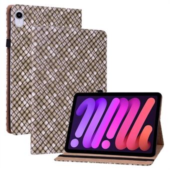 Folio Flip Woven Texture Drop-proof PU Läder Tablet Skyddsfodral för Apple iPad mini (2021)