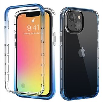 Fallsäker Transparent Gradient Color Clear TPU + PC-telefonskal för iPhone 13  - Blå