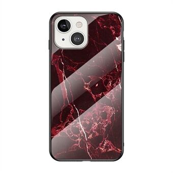 Marmordesign Lyxigt bakstycke i härdat glas Slim Fit Stötsäkert TPU Edge Skyddsfodral för iPhone 13 