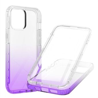 Stötdämpad TPU + PC Transparent Gradient Hybrid-fodral med inbyggt PET-skärmskydd för iPhone 13 