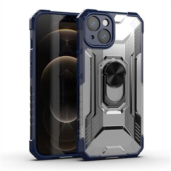 RUGGED SHIELD Armor PC + TPU Hybrid Mobilfodral Skal med ringhållare Ring för iPhone 13 