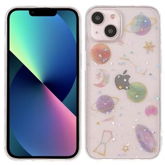 Snygg Star Planet Printing Stickers Design Anti-dropp Epoxi TPU Fodral Skal för iPhone 13 6,1 tum