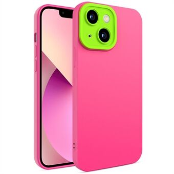 Eagle Eye Lens Series Kameralinsskydd Gummerad TPU + PC Hybrid Telefonfodral Skal för iPhone 13 - Rose + Lime