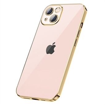 For iPhone 13  Electroplating Glossy Transparent TPU Precise Cutout Mobile Phone Case Shell