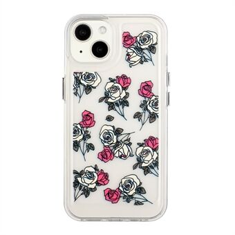 Flower Series for iPhone 13  Flower Pattern Printed 2mm Thickened Anti-drop Acrylic Back+Soft TPU Frame Phone Case Cover