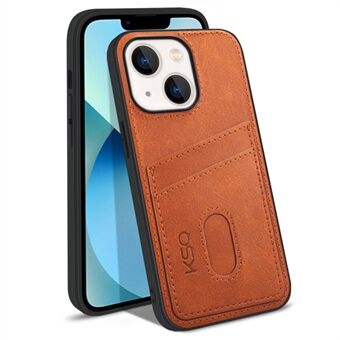 KSQ 003 Series for iPhone 13  Card Slots Function Wear-resistant Case PU Leather Coated PC+TPU Hybrid Mobile Phone Shell