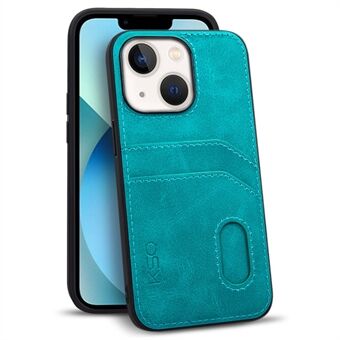 KSQ 001 Series All Edge Wrapped Protection Shell Case for iPhone 13 , PU Leather+TPU+PC Cell Phone Cover with Card Slots