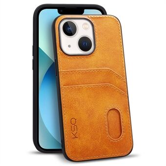 KSQ 001 Series All Edge Wrapped Protection Shell Case for iPhone 13 , PU Leather+TPU+PC Cell Phone Cover with Card Slots