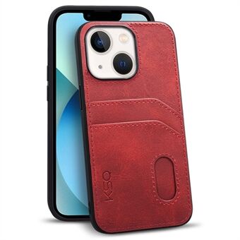 KSQ 001 Series All Edge Wrapped Protection Shell Case for iPhone 13 , PU Leather+TPU+PC Cell Phone Cover with Card Slots