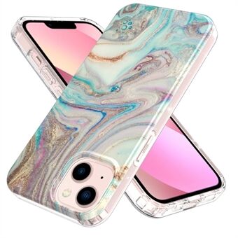 För iPhone 13  GW18 IMD Marble Pattern Anti-fall Protection PC+TPU-fodral Skyddande telefonskal