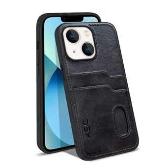 KSQ Style-A för iPhone 13 6,1 tums PU-läderbelagd TPU Drop-proof lock kortplatser Design Stötsäker telefonbaksida
