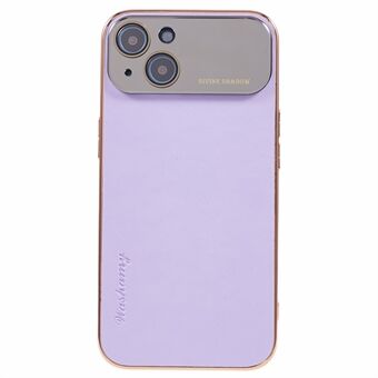 För iPhone 13 Stötsäkert telefonfodral PU-läderbelagd TPU+PC galvaniseringsfodral