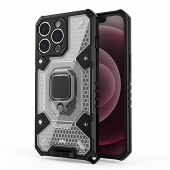 Anti- Scratch PC + TPU Hybrid Case Magnetic Ring Kickstand Cover för iPhone 13 Pro 