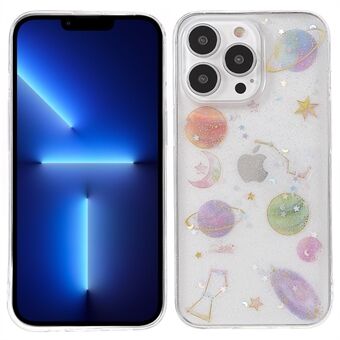 Snyggt Star Planet Printing Stickers Design Anti- Scratch Epoxi Mjuk TPU-fodral för iPhone 13 Pro 6,1 tum