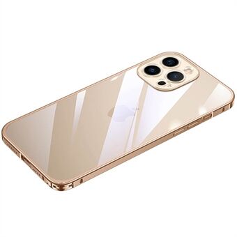 For iPhone 13 Pro  Shockproof Luban Lock Phone Cover Transparent PC+Metal Hybrid Case