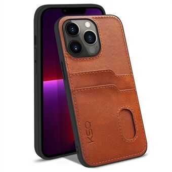 KSQ 002 Series for iPhone 13 Pro  Card Slots All-inclusive Protection Cell Phone Case PU Leather Coated PC+TPU Hybrid Shell