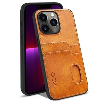 KSQ 002 Series for iPhone 13 Pro  Card Slots All-inclusive Protection Cell Phone Case PU Leather Coated PC+TPU Hybrid Shell