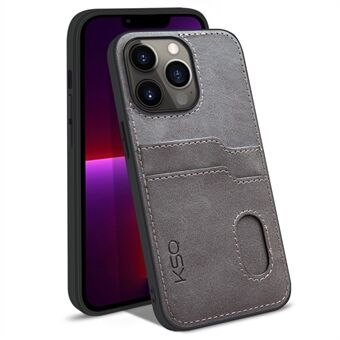 KSQ 002 Series for iPhone 13 Pro  Card Slots All-inclusive Protection Cell Phone Case PU Leather Coated PC+TPU Hybrid Shell