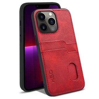 KSQ 002 Series for iPhone 13 Pro  Card Slots All-inclusive Protection Cell Phone Case PU Leather Coated PC+TPU Hybrid Shell