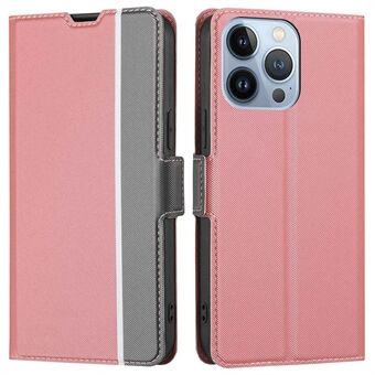 For iPhone 13 Pro  Ultra-thin Twill Texture Phone Shell PU Leather+TPU All-inclusive Protection Card Holder Function Phone Case with Stand