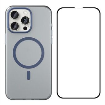 WANLONFENG LK1-serien för iPhone 13 Pro Magetiskt Fodral TPU+PC Skal med Härdat Glas Skärmskydd