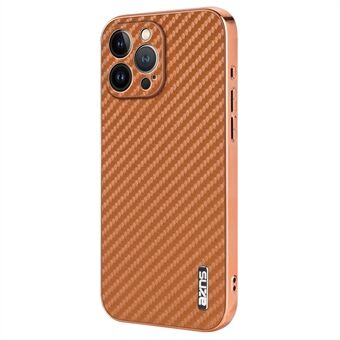 AZNS För iPhone 13 Pro Fodral Förkromning Kolfiber Textur PU+TPU Telefonfodral